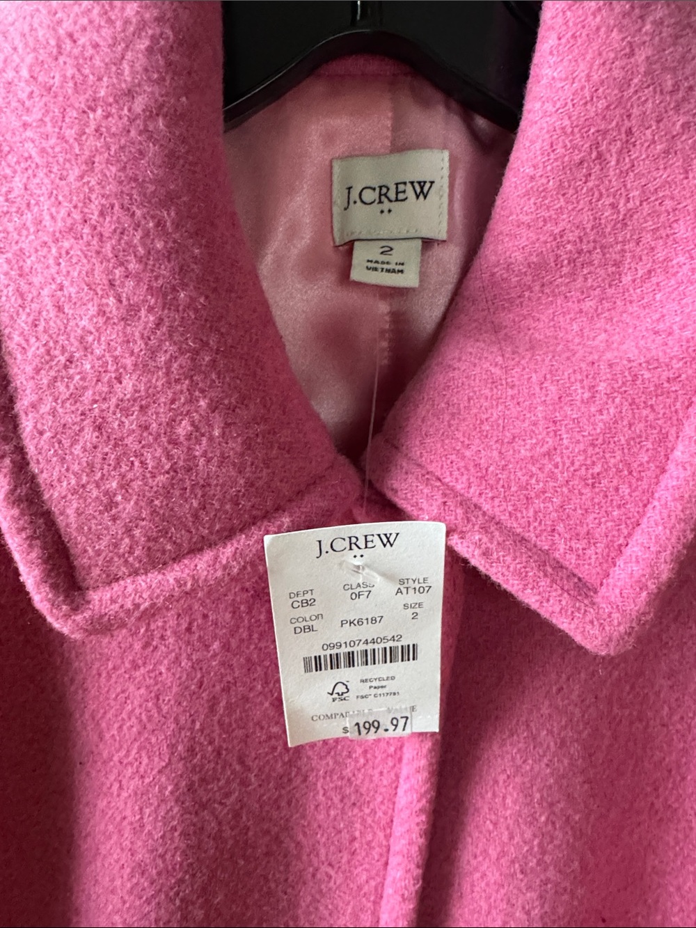 J. Crew Pink Wool-Blend  Coat - Picture 7 of 16